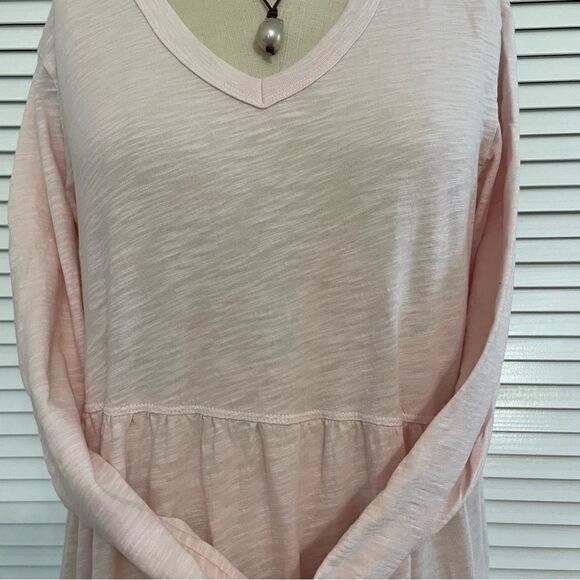 Wilt Pale Pink Long Sleeve V-neck Midi
T-Shirt Dress Sz M - Picture 2 of 8